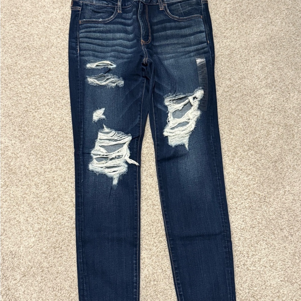 Women's Distressed Blue Jeans